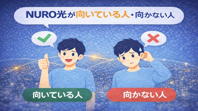NURO光が向いている人・向かない人について解説しているイメージ画像