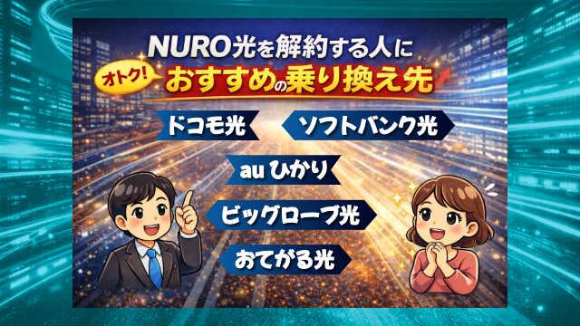NURO光を解約し、他社に乗り換える方におすすめの光回線をまとめたイメージ画像