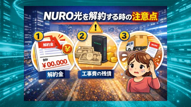 NURO光を解約する際の注意点を説明したイメージ画像