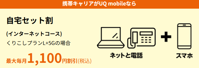 auひかり UQモバイル自宅セット割のスマホセット割
