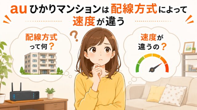 auひかりマンションは配線方式によって通信速度が異なるイメージ画像