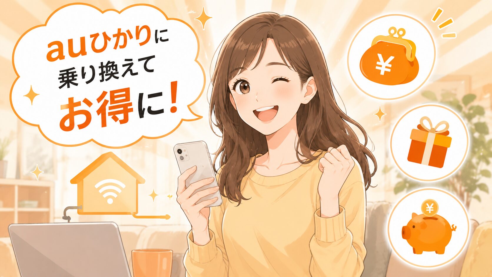 auひかりへの乗り換えで利用できるキャンペーンを紹介する画像