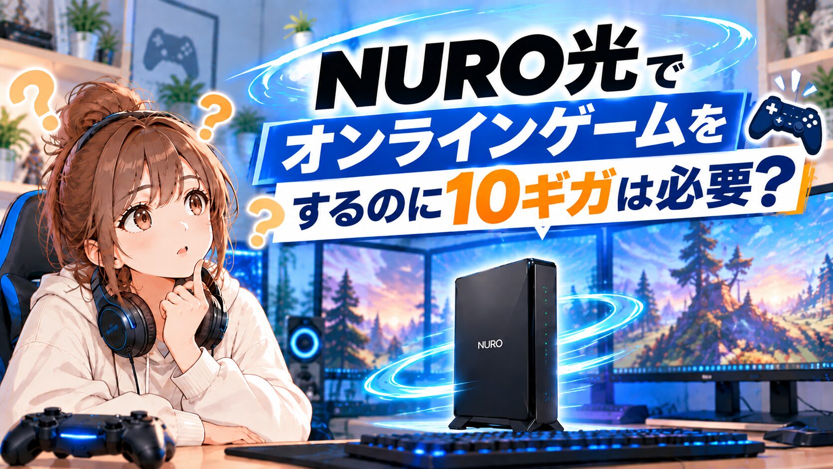 NURO光でオンラインゲームをするのに10ギガは必要か解説するイメージ画像