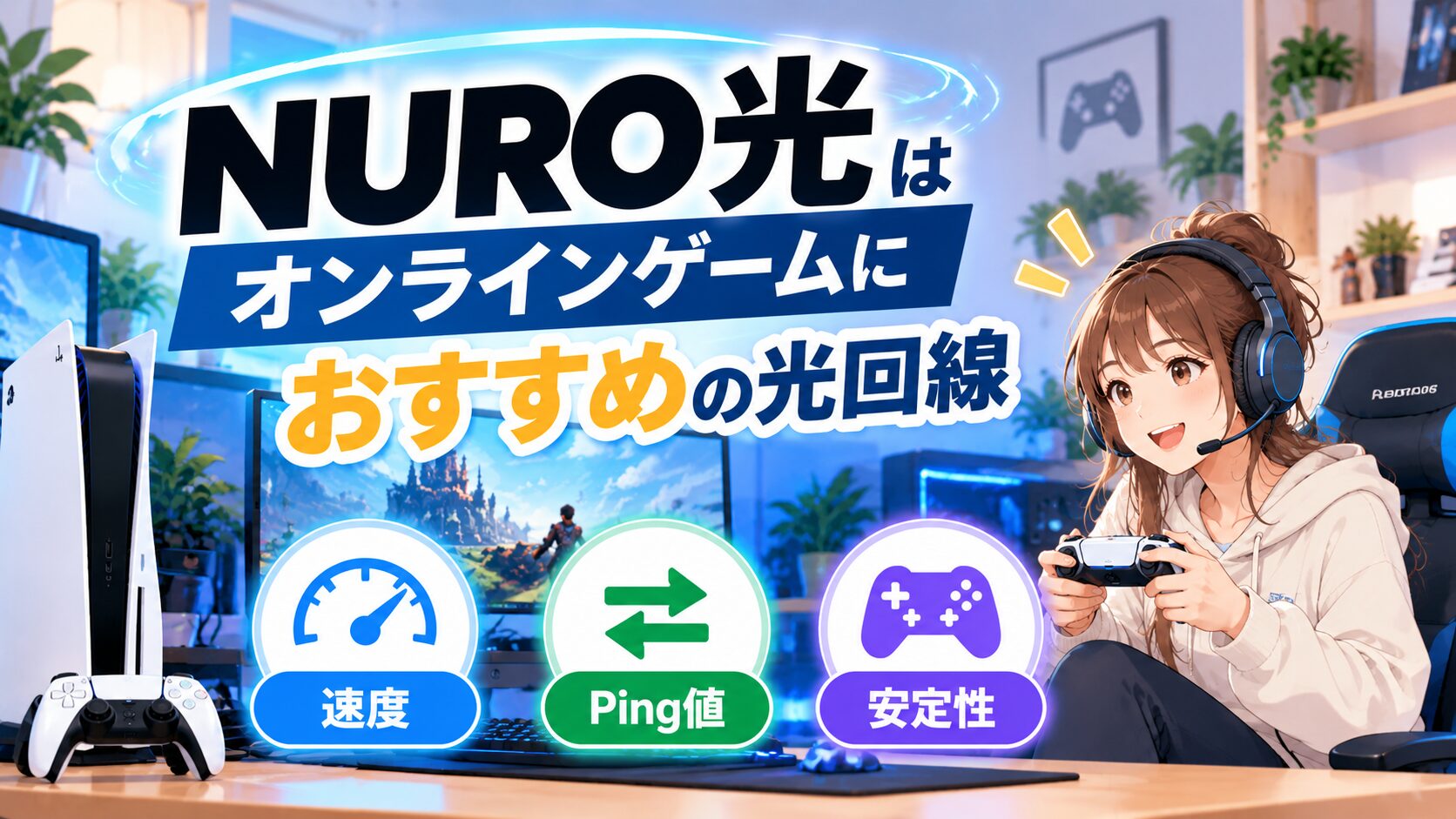 NURO光はオンラインゲームにおすすめの光回線のイメージ画像